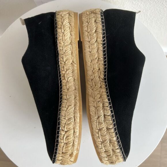 Eric Michael Serena Platform Black Suede Espadrilles Slip On Zipper Shoes 38 - Picture 5 of 10
